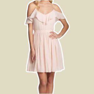 GUESS Pink Pleated Open Shoulder Dress Sz  4